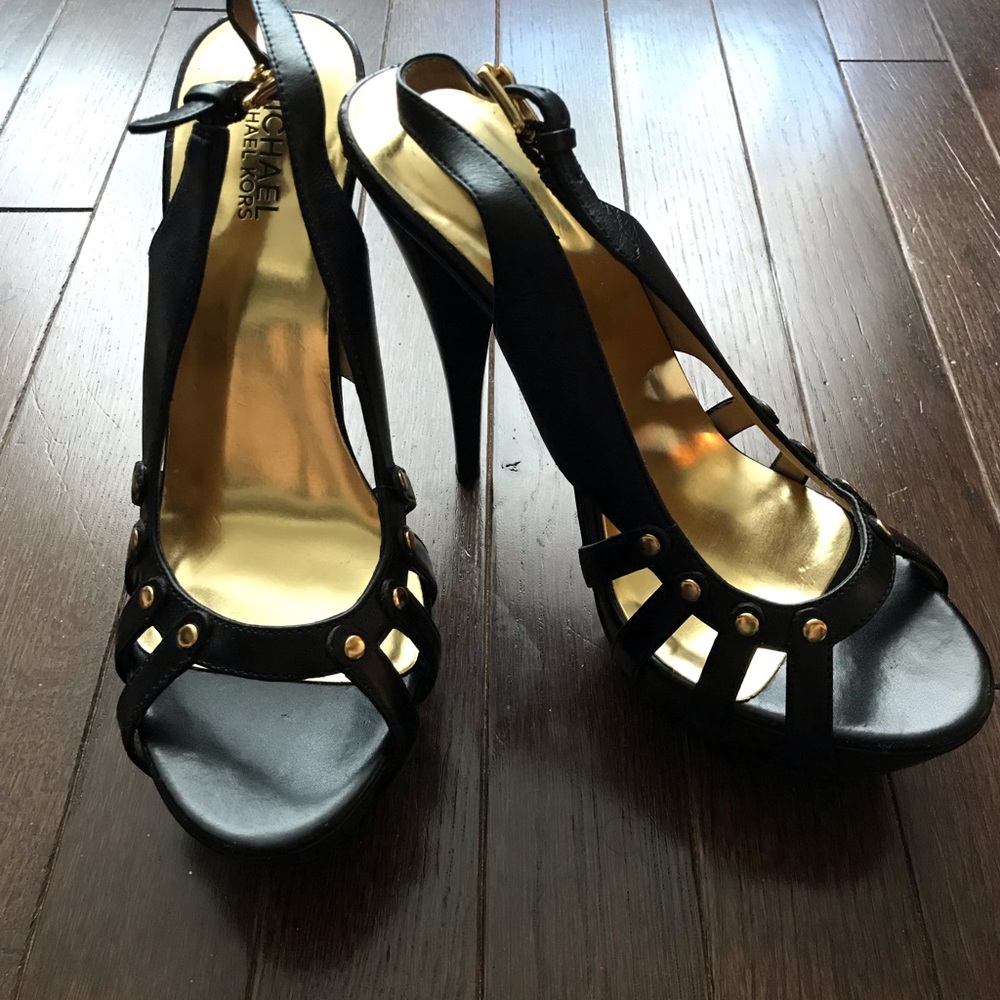 Michael Kors Leather Strappy Platform Stilettos